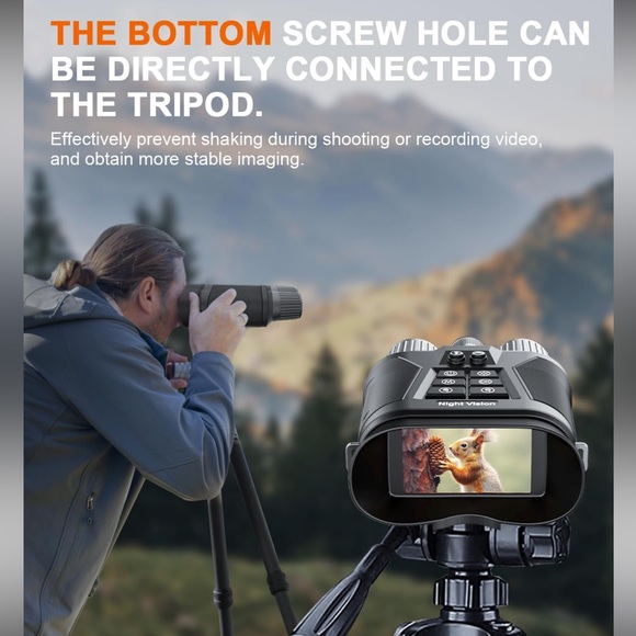 Night Vision Binoculars with Tripod Mount - Black